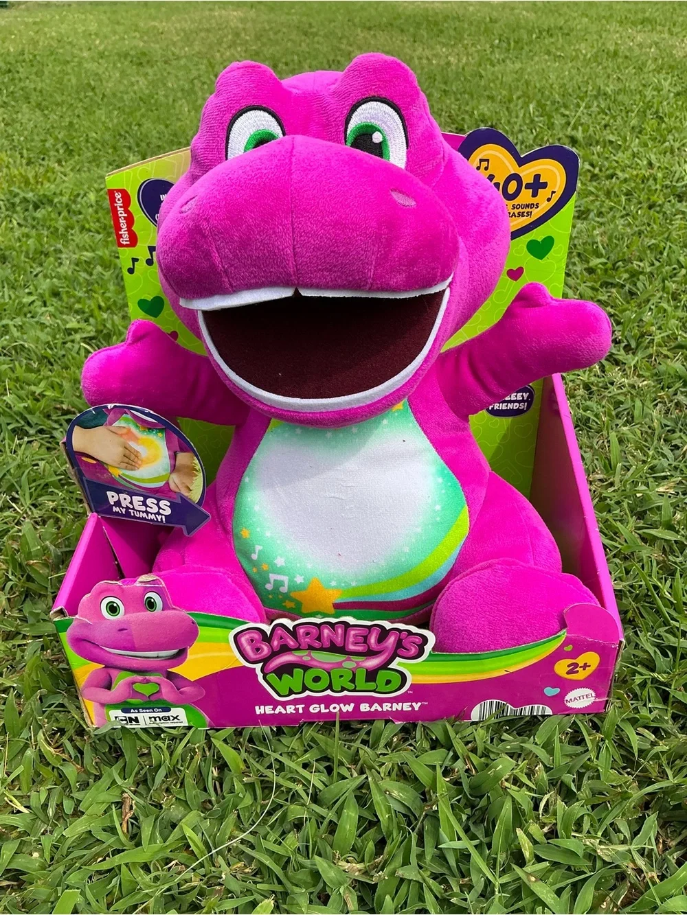 Fisher-Price Barney's World Heart Glow Plush - Bright Pink & White